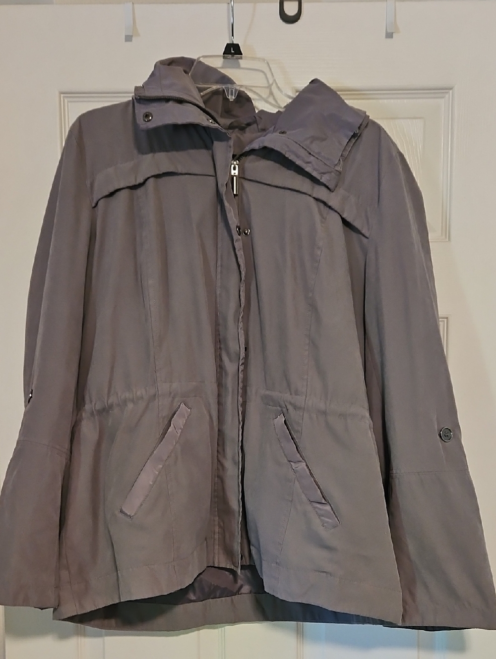 Women's Lightweight Hooded Anorak Jacket - Gray
